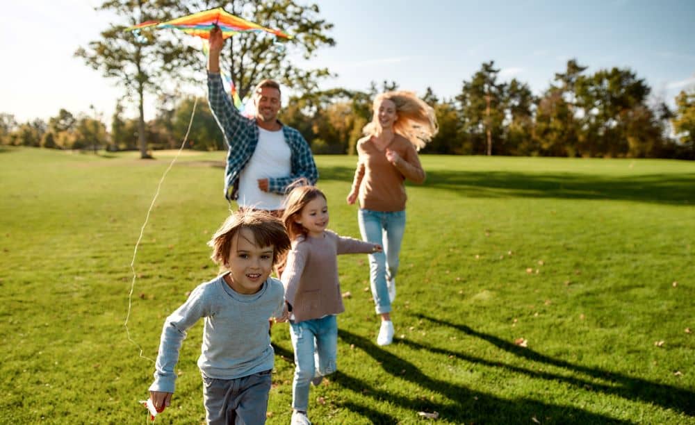 Family enjoying outdoors.