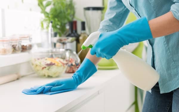 Keep your cooking area clean and sanitized